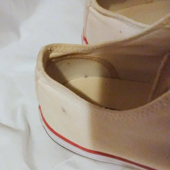 Converse Off White Canvas All Star Sneakers Shoes 10 Retro Streetwear Minimalist - Picture 4 of 9